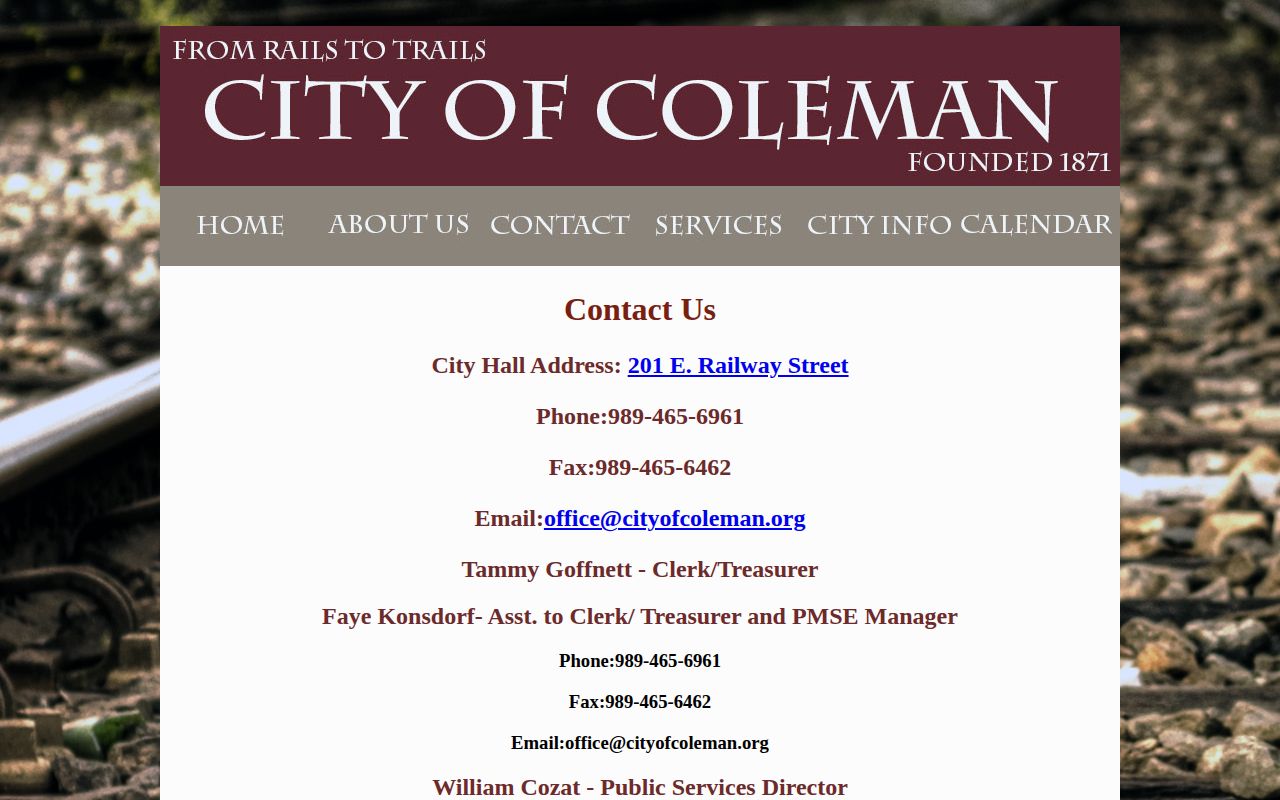 Midland County Coleman police and city records contact source