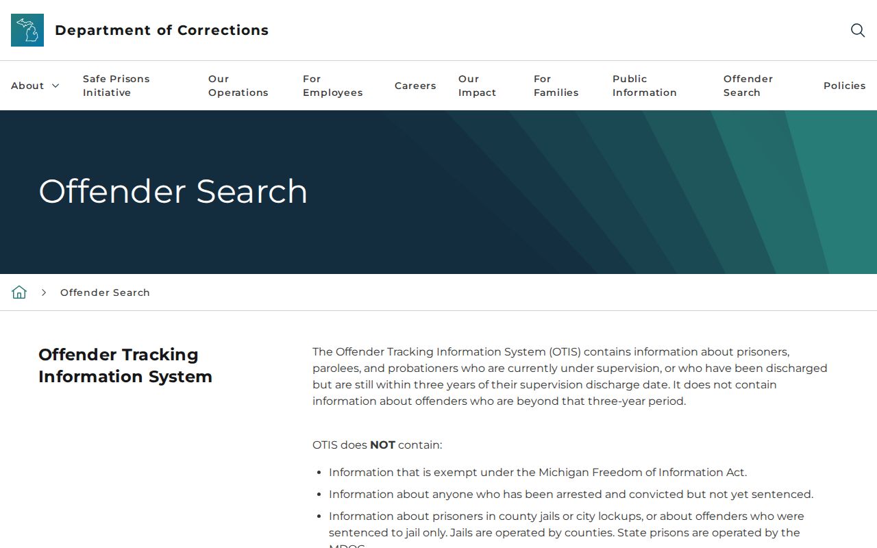 Midland County custody research using Michigan DOC offender records