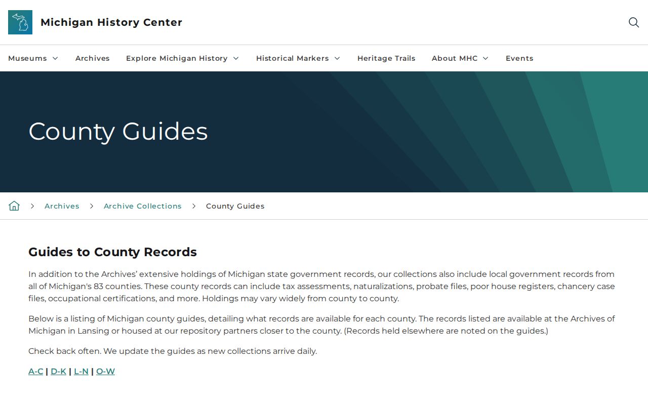 Midland County historical booking-record archive source