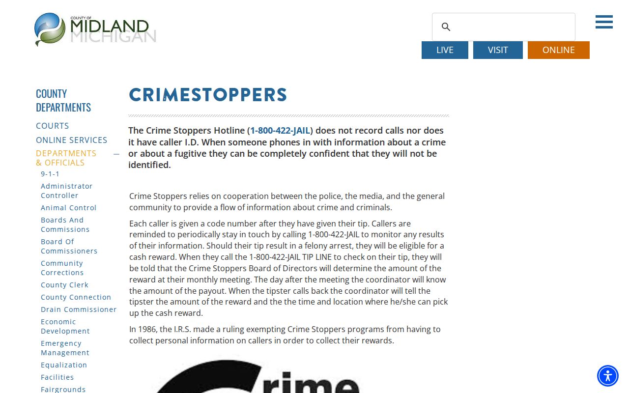 Midland County CrimeSTOPPERS anonymous warrant-tip record source